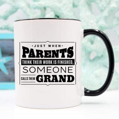 Magenta Shadow Gifts Baby Announcement Grandparent Gifts, Grandpa Mug,