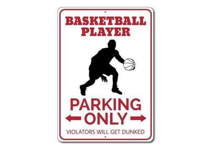 Orchid Eurybia Home Decor 12 x 18 inches Basketball Player Parking Sign