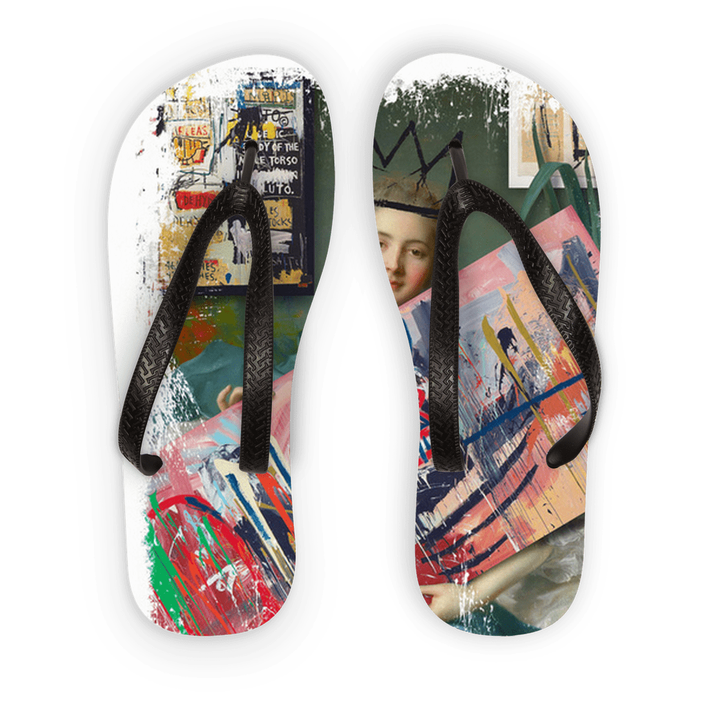 Scorpius Sandals Basquiat Fan Adult Flip Flops