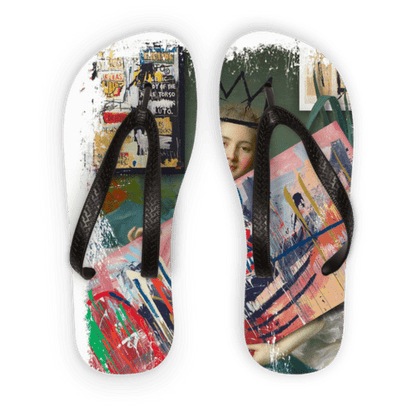Scorpius Sandals L / Black Strap Basquiat Fan Adult Flip Flops