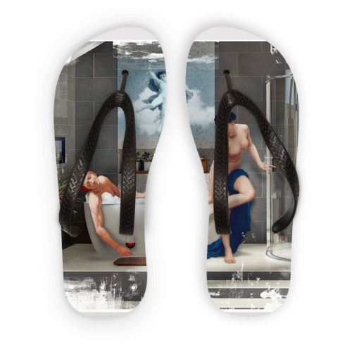 Scorpius Sandals L / Black Strap Bathtime Adult Flip Flops
