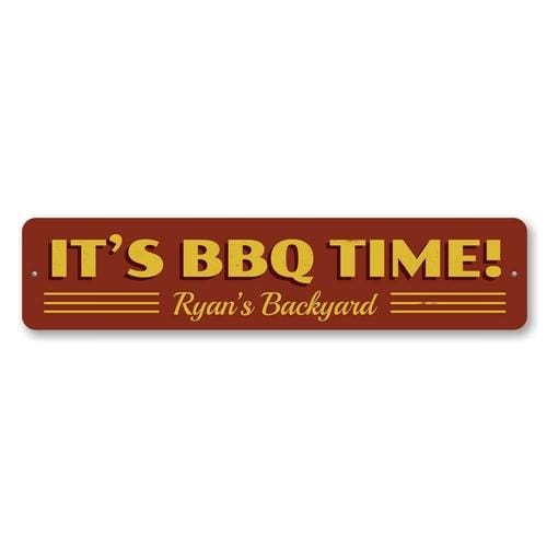 Orchid Eurybia Home Decor 6 x 24 inches BBQ Time Sign