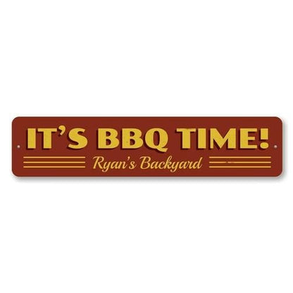 Orchid Eurybia Home Decor 6 x 24 inches BBQ Time Sign