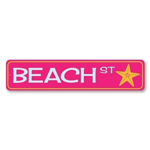 Orchid Eurybia Home Decor 6 x 24 inches Beach Street Sign