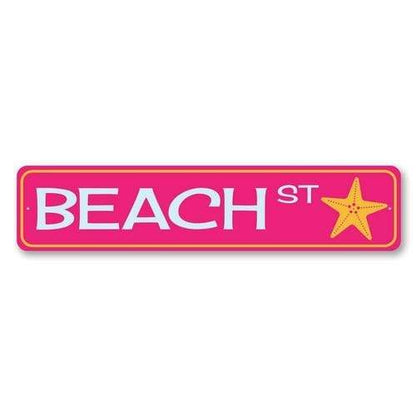 Orchid Eurybia Home Decor 6 x 24 inches Beach Street Sign