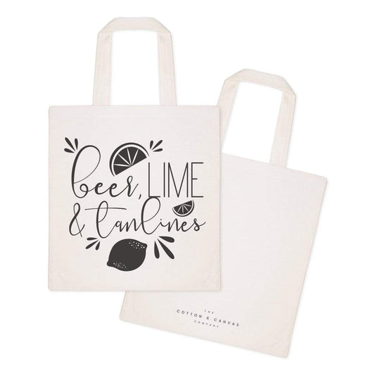 Turquoise Andromeda Totes & Beach Bags Beer, Lime and Tan Lines Tote Bag