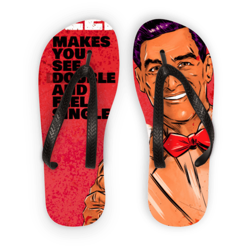 Scorpius Sandals L / Black Strap BEER POSTER Kids Flip Flops
