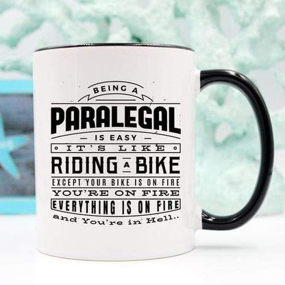 Magenta Shadow Gifts Being A Paralegal Is Easy - Paralegal Coffee Mug,