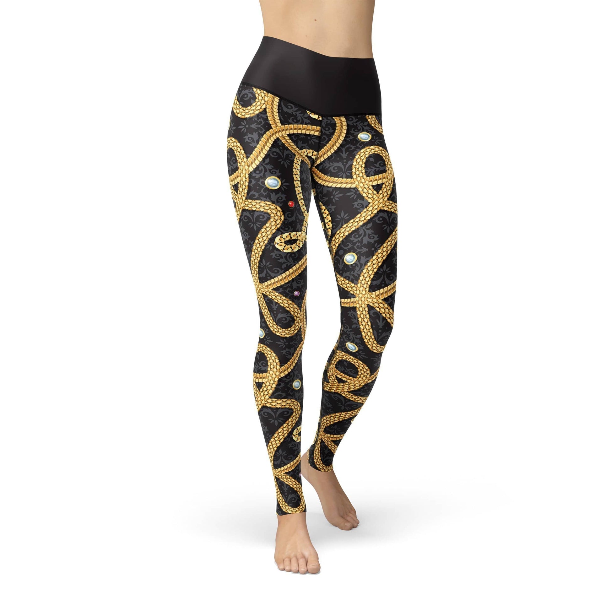 Orange Poppy Leggings Beverly Gold Chains Leggings