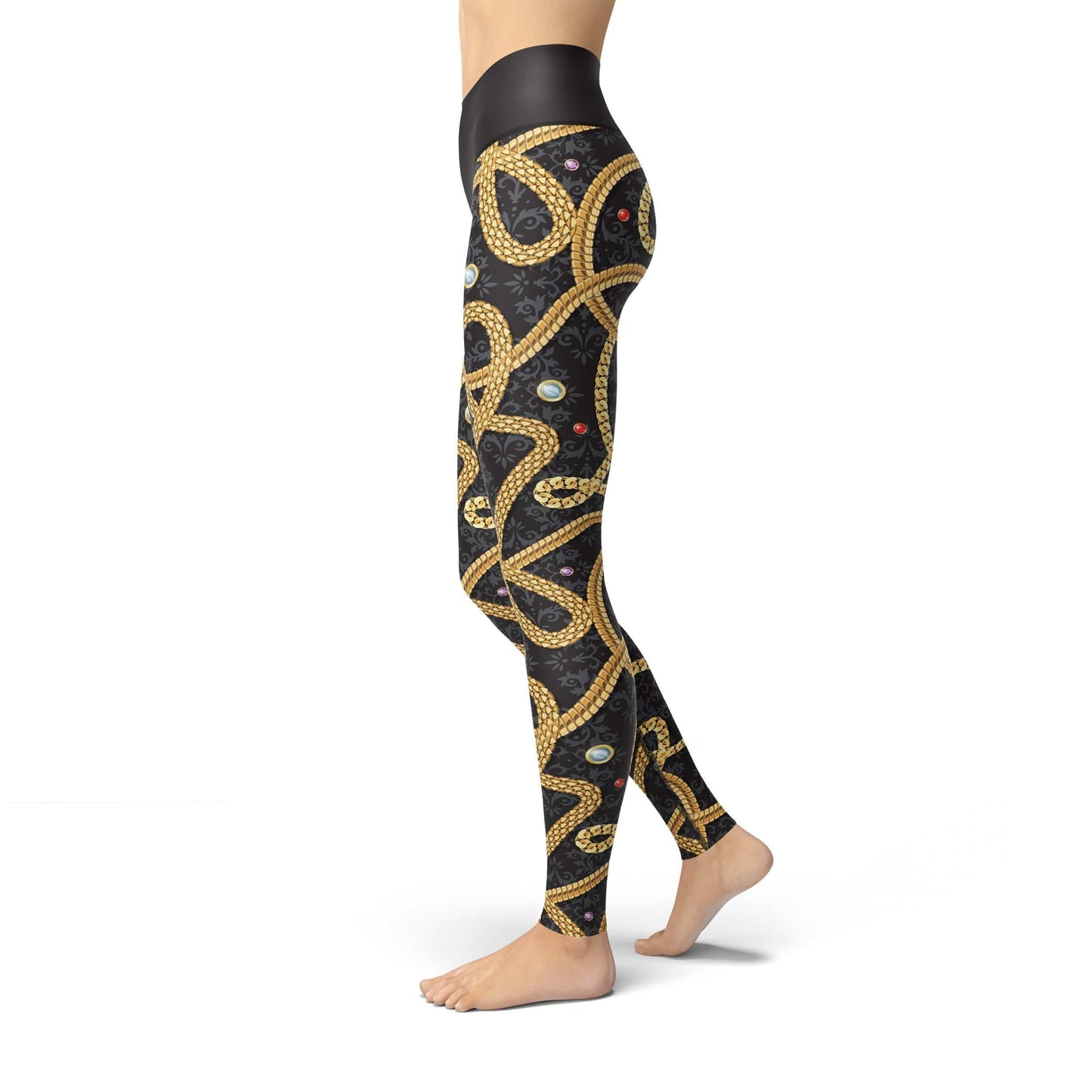 Orange Poppy Leggings Beverly Gold Chains Leggings