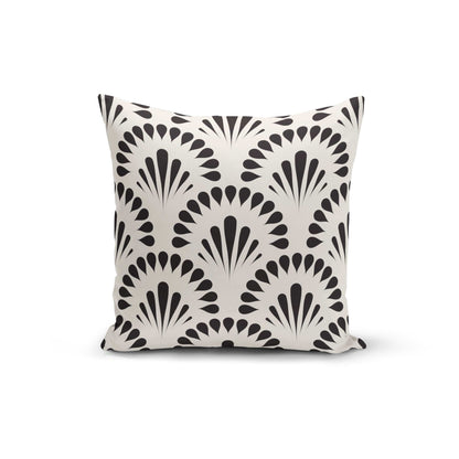 Orange Poppy Textiles & Pillows Black Cream Floral Pillow Cover