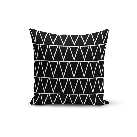 Orange Poppy Textiles & Pillows Black Triangles Pillow Cover