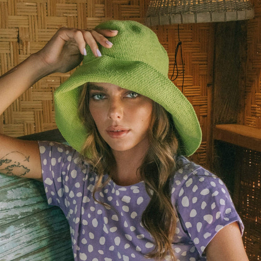 Cocoa Brunn Hats BLOOM Crochet Sun Hat, in Lime Green