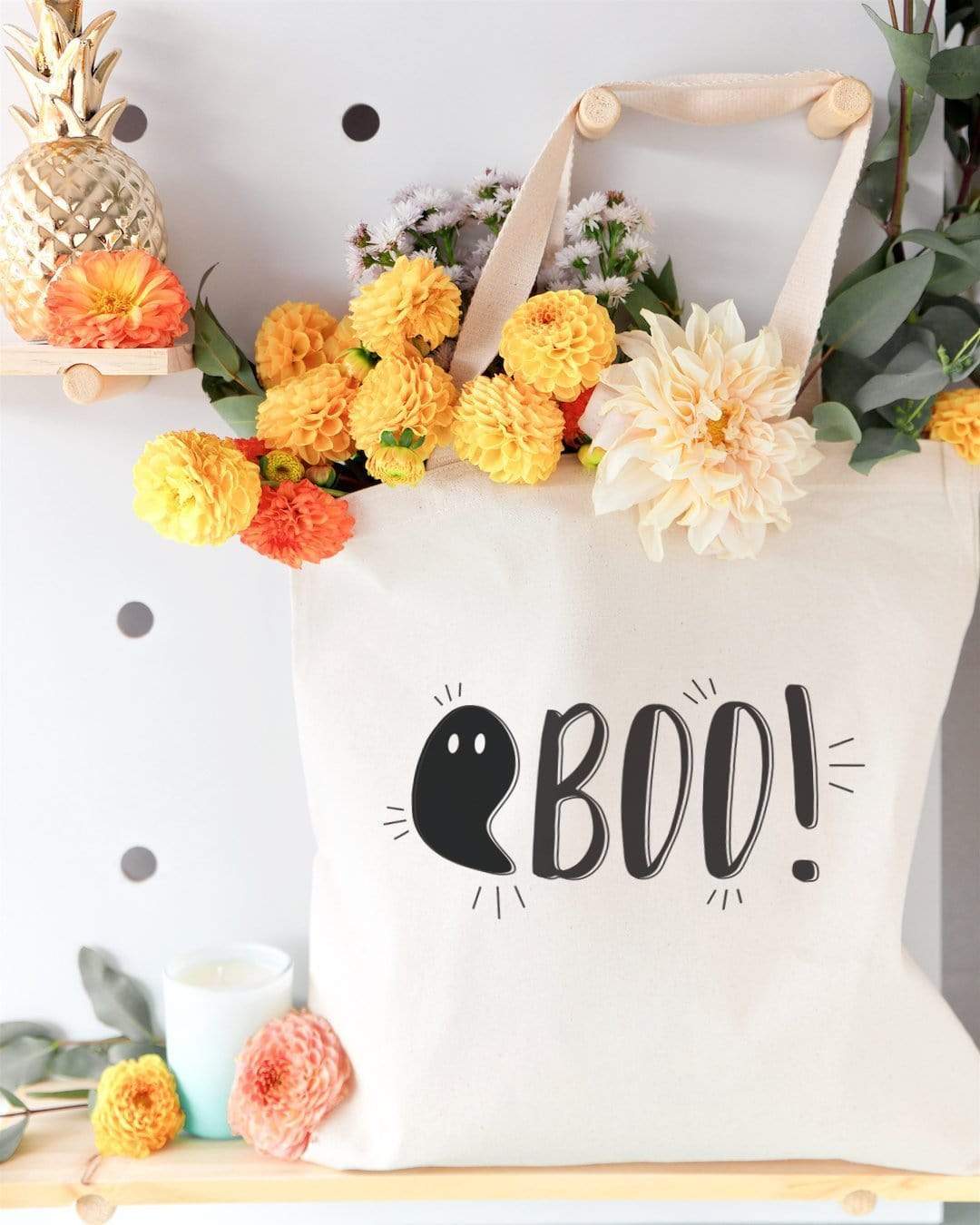 Turquoise Andromeda Totes & Beach Bags Boo! Halloween Tote Bag