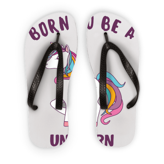 Scorpius Sandals Born to be a unicorn Adult Flip Flops