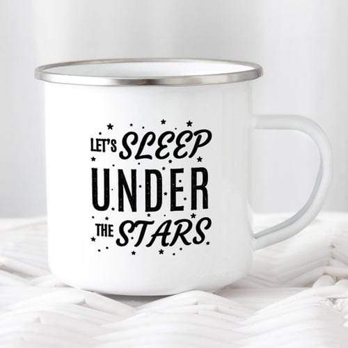 Magenta Shadow Gifts Camping Mug Enamel Mug Campfire Mug Let's Sleep