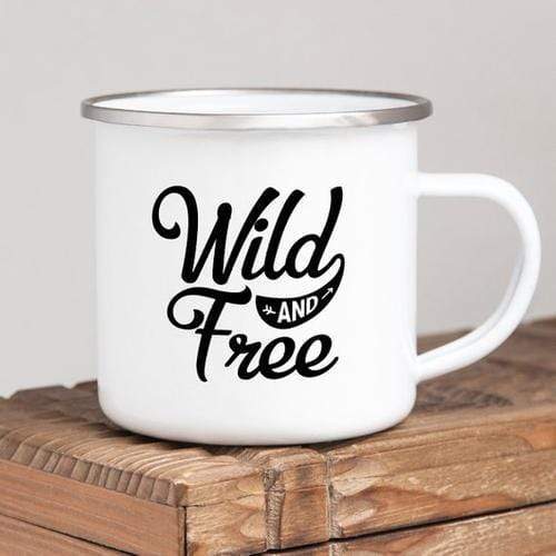 Magenta Shadow Gifts Camping Mug Enamel Mug Campfire Mug Wild and Free