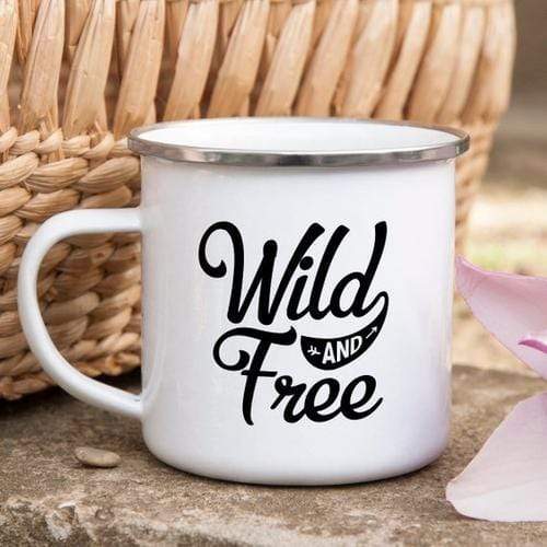 Magenta Shadow Gifts Camping Mug Enamel Mug Campfire Mug Wild and Free