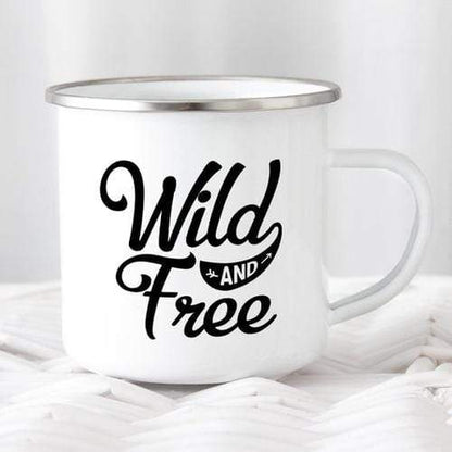 Magenta Shadow Gifts Camping Mug Enamel Mug Campfire Mug Wild and Free