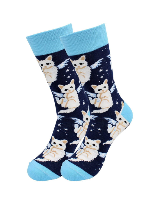 Fuchsia Thrace Socks Casual Designer Trending Animal Socks - Cat for Men and Women