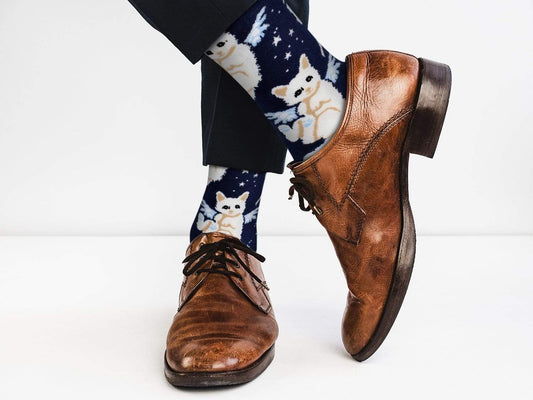 Fuchsia Thrace Socks Casual Designer Trending Animal Socks - Cat for Men and Women