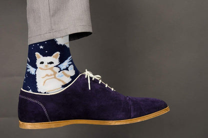 Fuchsia Thrace Socks Casual Designer Trending Animal Socks - Cat for Men and Women