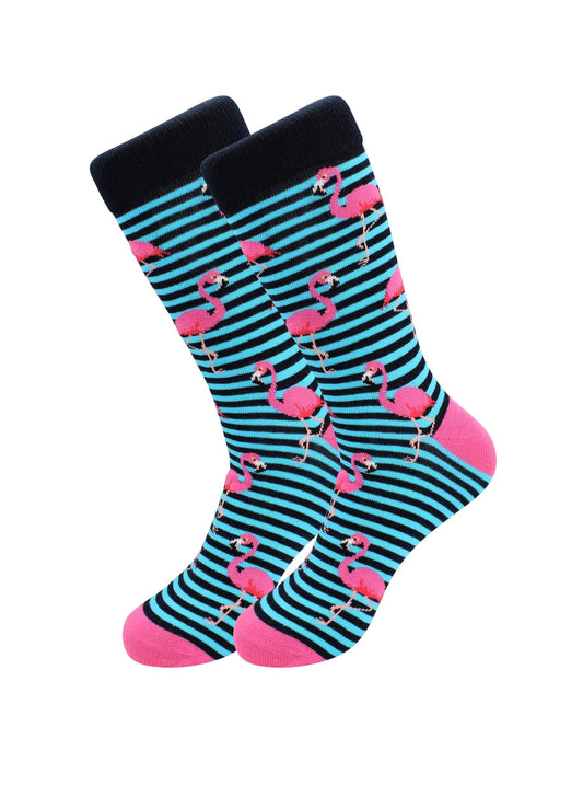 Fuchsia Thrace Socks Casual Designer Trending Animal Socks - Flamingo for Men and Women