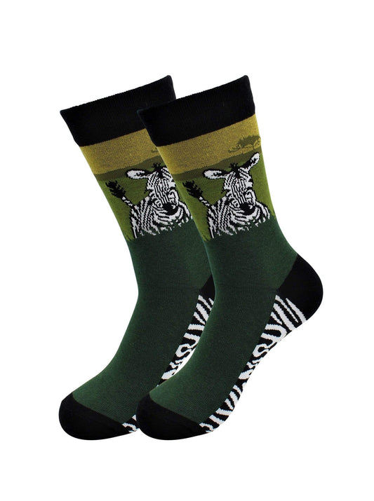 Fuchsia Thrace Socks Casual Designer Trending Animal Socks - Zebra - for Men and Women