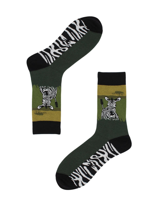 Fuchsia Thrace Socks Casual Designer Trending Animal Socks - Zebra - for Men and Women