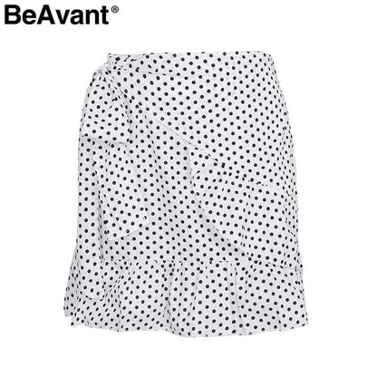 hansleii White Dot / S Casual Floral Women's Beach Skirt