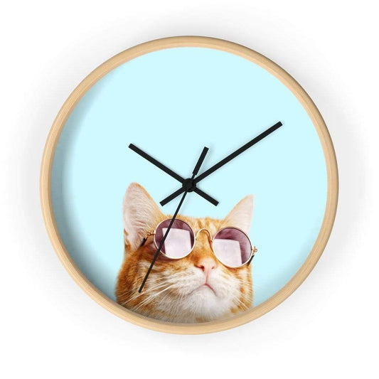 Yellow Pandora Clocks Cat is Alway's Right Wall clock