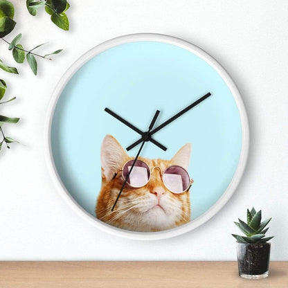 Yellow Pandora Clocks Cat is Alway's Right Wall clock