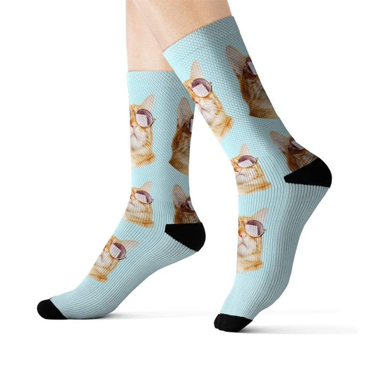 Yellow Pandora Socks Cat with Sunglasses Socks