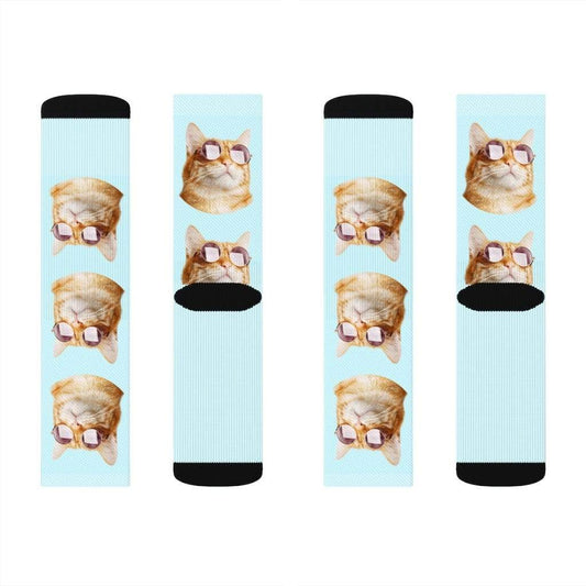Yellow Pandora Socks Cat with Sunglasses Socks