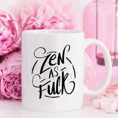 Magenta Shadow Gifts Coffee Mug, Zen As F#ck, Funny Coffee Mug with