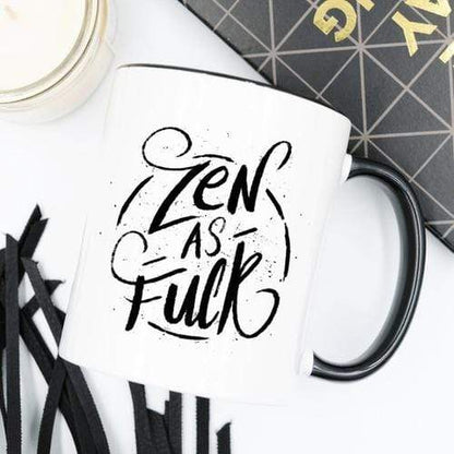 Magenta Shadow Gifts Coffee Mug, Zen As F#ck, Funny Coffee Mug with