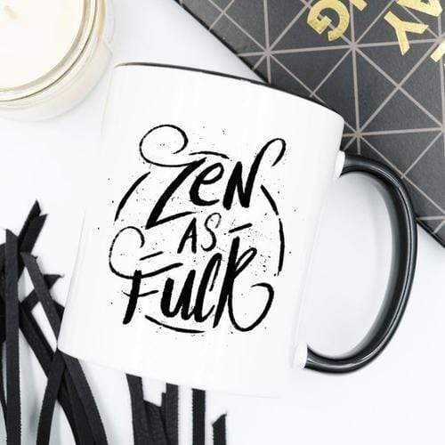 Magenta Shadow Gifts Coffee Mug, Zen As F#ck, Funny Coffee Mug with