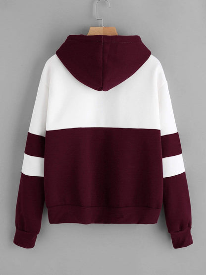 Celeste Sweaters & Hoodies Color Block Embroidered Hoodie