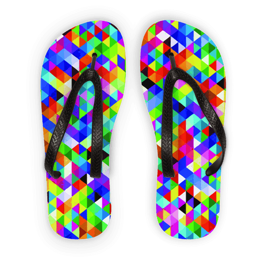 Scorpius Sandals Colorful Geometric Blast Adult Flip Flops