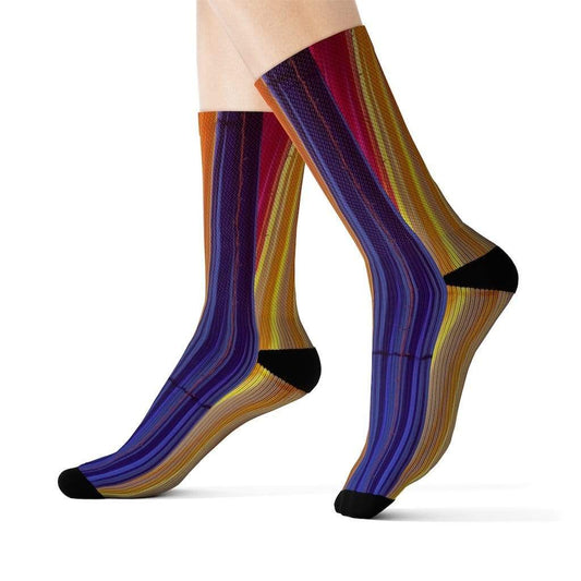 Yellow Pandora Socks Colorful Striped Fun Novelty Socks Pink