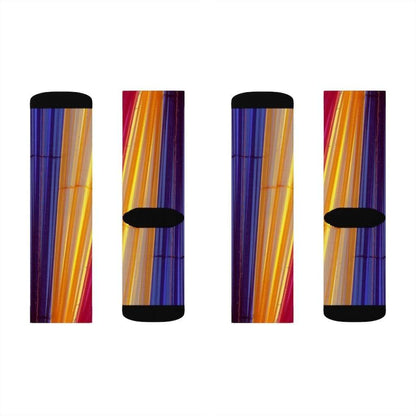 Yellow Pandora Socks Colorful Striped Fun Novelty Socks Pink