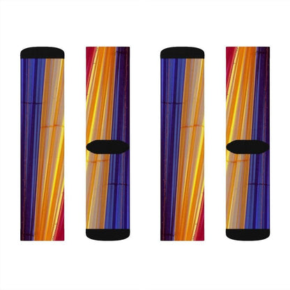 Yellow Pandora Socks Colorful Striped Fun Novelty Socks Pink