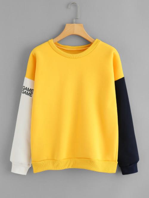 Celeste Women's Clothing Contrast Sleeve Sweatshirt