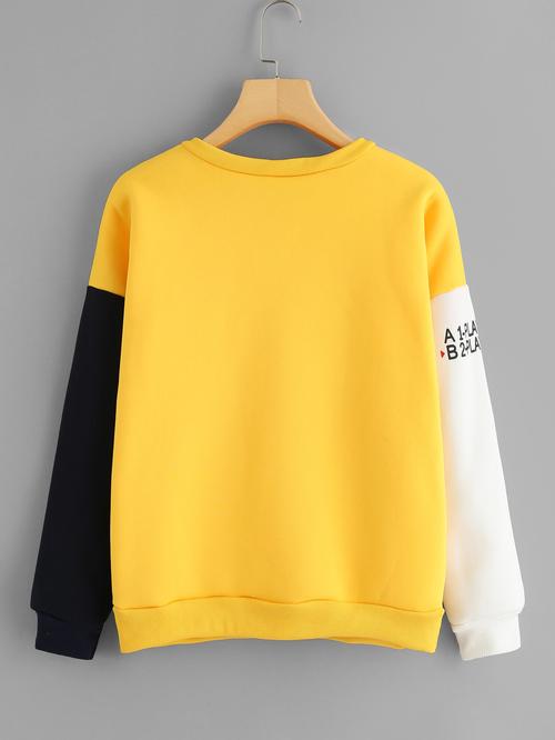 Celeste Women's Clothing Contrast Sleeve Sweatshirt