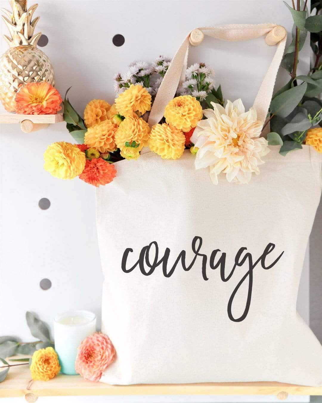 Turquoise Andromeda Totes & Beach Bags Courage Gym Tote Bag