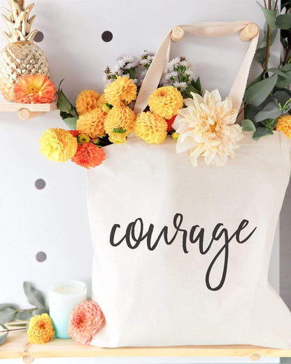 Turquoise Andromeda Totes & Beach Bags Courage Gym Tote Bag