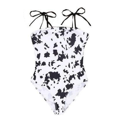 Silver Sam Tank Tops Cow Print Women's Swimsuit Female Monokini Knot Bodysuit Beachwear