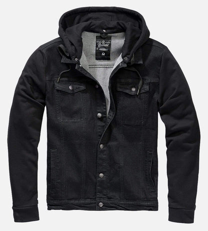 Callisto Men's Clothing Cradock All Black Denim Sweat Jacket
