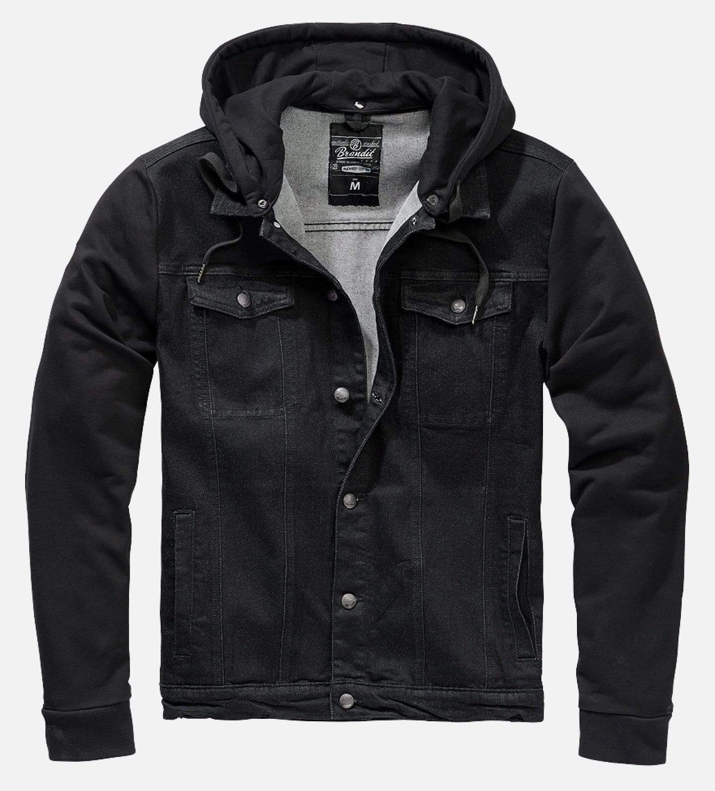 Callisto Men's Clothing Cradock All Black Denim Sweat Jacket