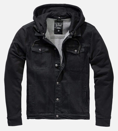 Callisto Men's Clothing Cradock All Black Denim Sweat Jacket